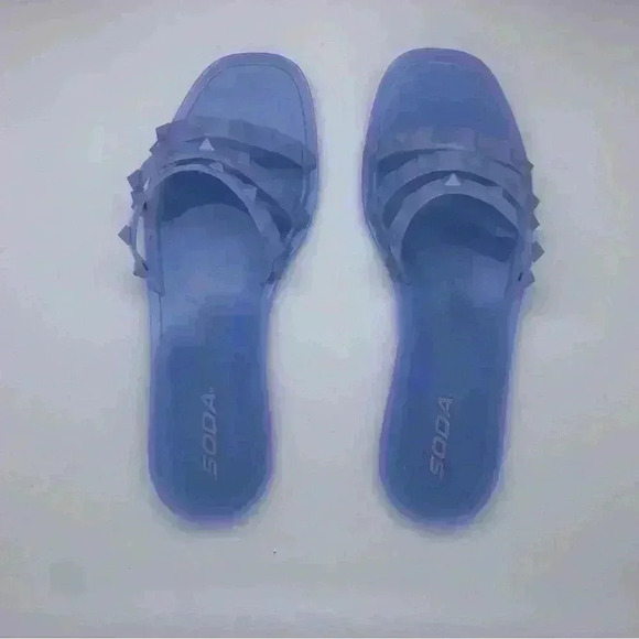 New SODA Blue Jelly Flats / Slides Sz 7 - Picture 6 of 6